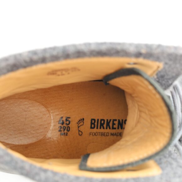 Birkenstock Timmins Men's Size EU 45 US 12 High Black Leather Boots Boiled Wool - Picture 3 of 13